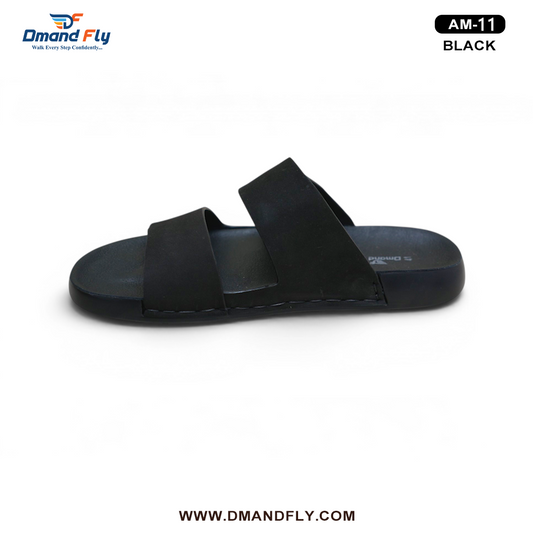 AM-11 Two Part Leather Sandal (Black)