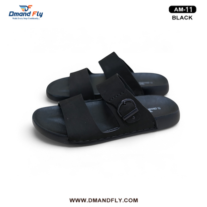 AM-11 Two Part Leather Sandal (Black)