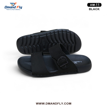 AM-11 Two Part Leather Sandal (Black)