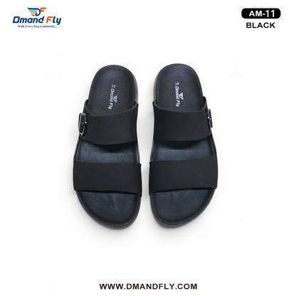 AM-11 Two Part Leather Sandal (Black)